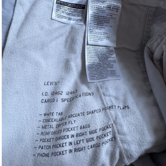 Levi's Mens Cargo Pants White Camo Military Utility White Tab Pockets Reinforced - Picture 7 of 9